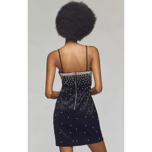 Anthropologie MAEVE The Brynne 3D Dress Pearl-Embellished Velvet 10 NWT $248 - Picture 2 of 6